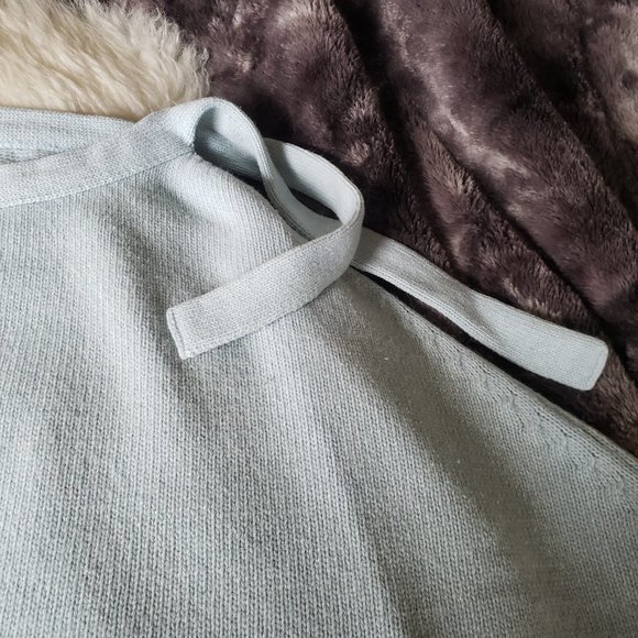 MCM Vintage Wool Poncho - Soft Blue Lambswool and Angora Rabbit - Picture 5 of 7